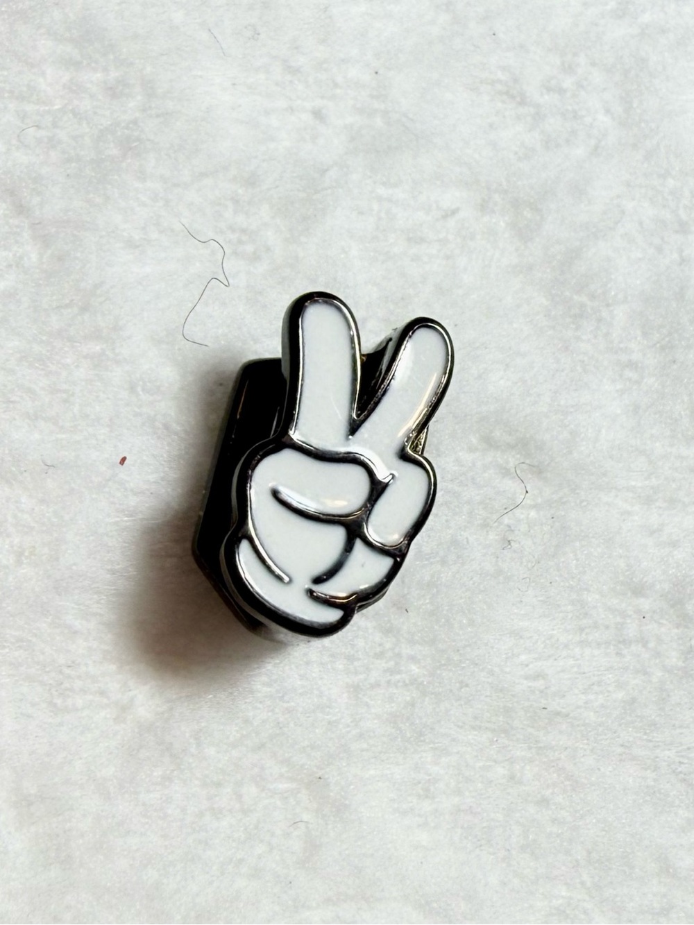 KEEP Collective White Peace Hand Charm - Bracelet Accent